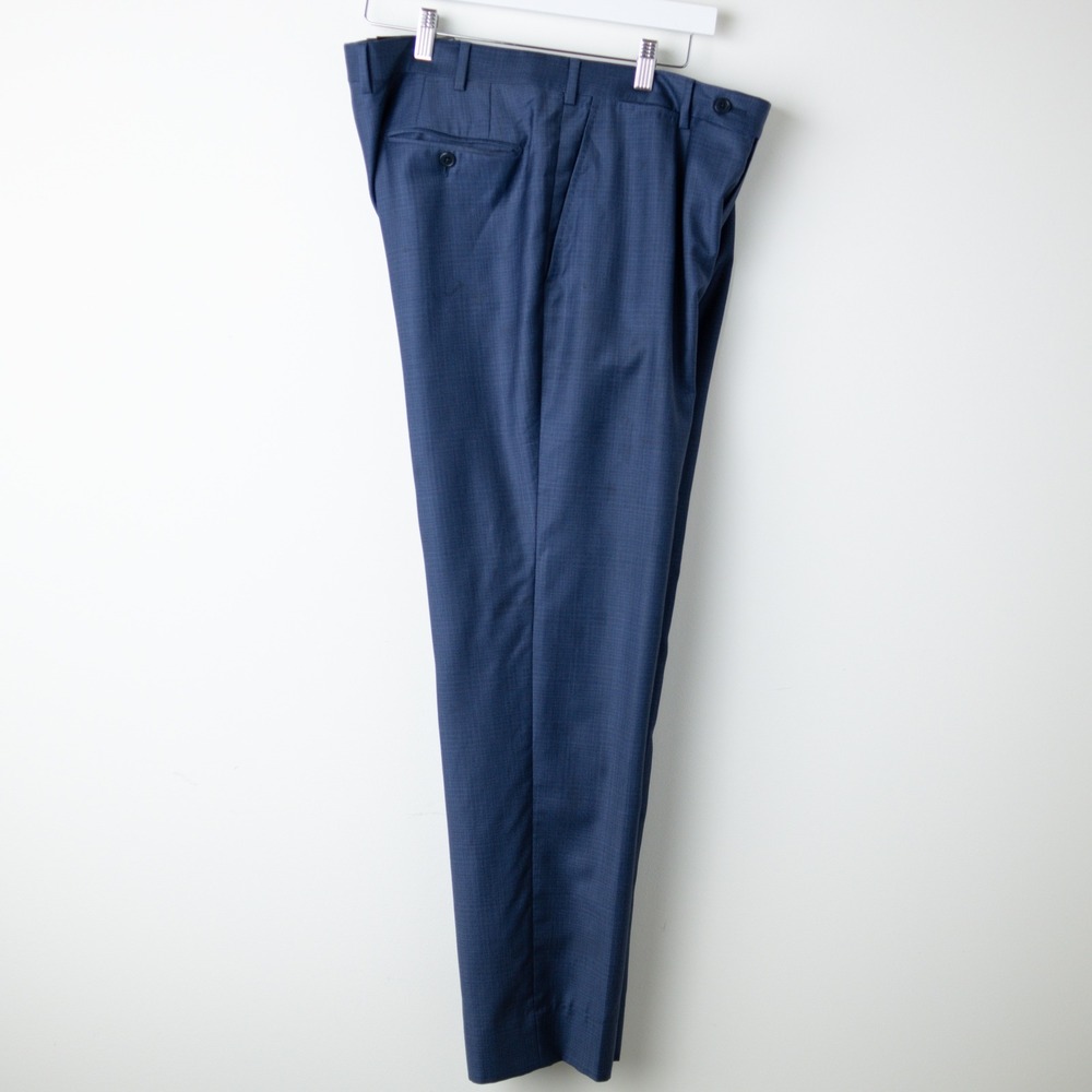 Ermenegildo Zegna Milano Wool Dress Pants Mens 36x29 Blue Flat Italy Luxury